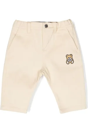 Moschino Logo-patch straight-leg chinos