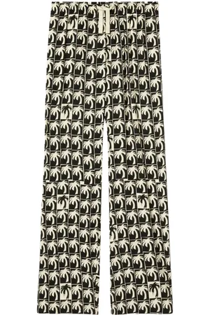 Janice Yellow Zebra Print Cotton Twill Trousers