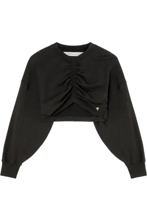 Palm Angels Ruched-detail cropped sweatshirt