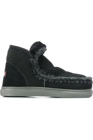 Mou Crochet stitch-trim sneaker boots