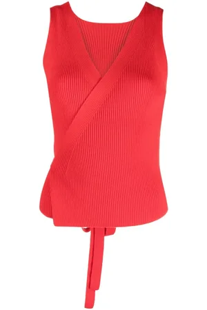 Patou Ribbed-knit wrap top