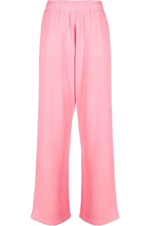 pink cotton wide leg track pant