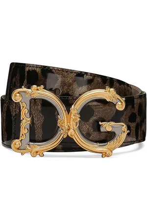 Dolce & Gabbana Logo-plaque leopard-print belt