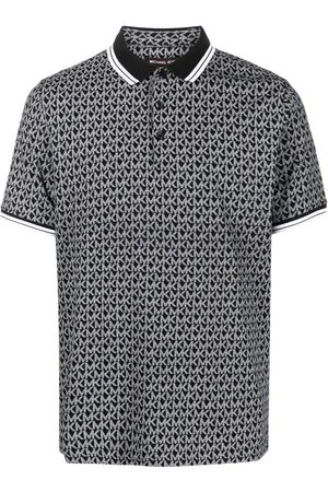 Michael Kors monogram-print Short-sleeved Polo Shirt - Black