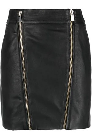 Pinko Zip-up leather miniskirt