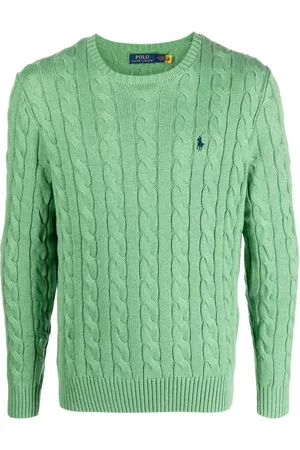 Ralph Lauren Logo-embroidered cable-knit sweatshirt