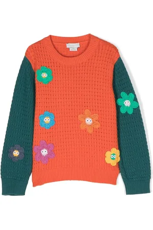 Stella McCartney Flower-embroidered colour-block jumper