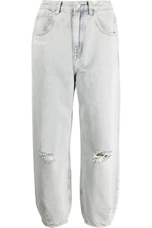 Izzue Tapered-leg distressed-finish jeans