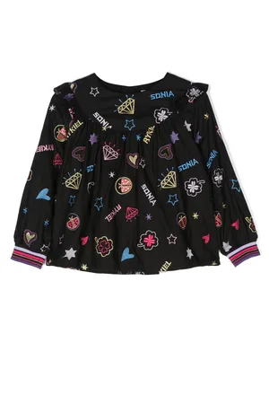 Sonia Rykiel Enfant Embroidered-motif cotton blouse