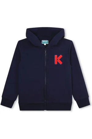 Kenzo Logo-patch zip-up hoodie