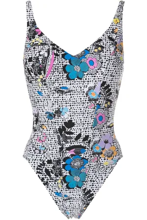 AMIR SLAMA Graphic-print scoop-back swimsuit