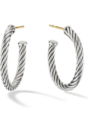 David Yurman Sterling Cable hoop earrings (3/4in)