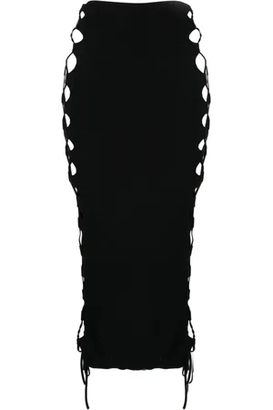 MONSE Lace-up detailed knitted skirt