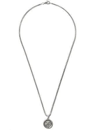 David Yurman Sterling Maritime Compass diamond amulet (29.5mm)