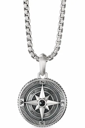David Yurman Sterling Maritime Compass diamond amulet (26.8mm)