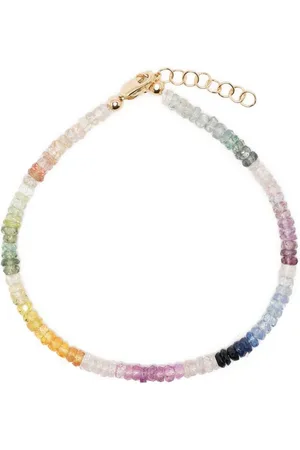 Roxanne First 9kt yellow gold rainbow sapphire beaded bracelet