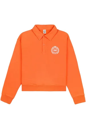 Sporty & Rich Logo-print polo-collar sweatshirt