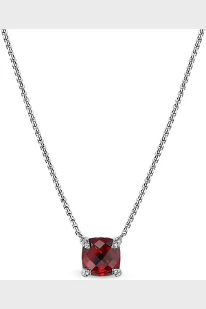 David Yurman Sterling silver Petite Chatelaine rhodolite garnet and diamond necklace