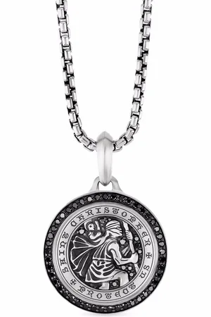 David Yurman Sterling St. Christopher diamond amulet (34.5mm)