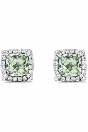 David Yurman Sterling Petite Chatelaine prasiolite and diamond stud earrings (5mm)