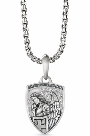 David Yurman Sterling St. Michael diamond amulet (26mm)