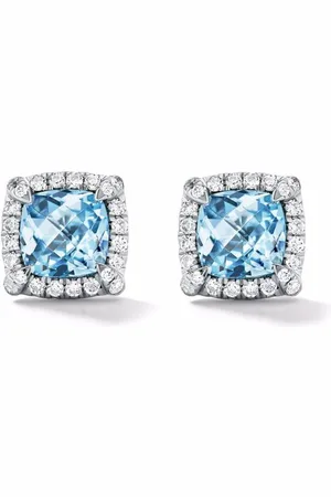 David Yurman Sterling Petite Chatelaine topaz and diamond stud earrings (5mm)