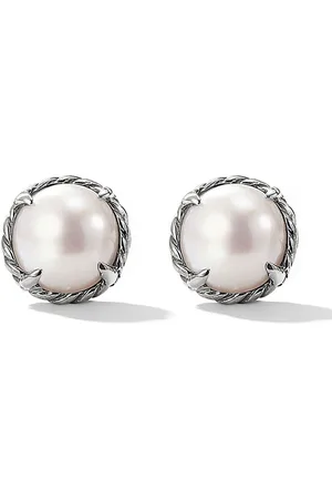 David Yurman Sterling Petite Chatelaine pearl stud earrings (8mm)