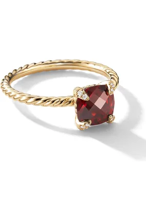 David Yurman 18kt yellow Chatelaine garnet and diamond ring (7mm)