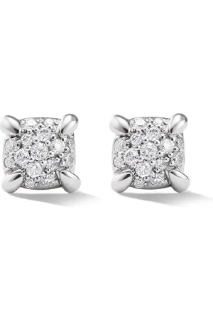 David Yurman 18kt white gold Petite Chatelaine diamond pav?? stud earrings (5mm)