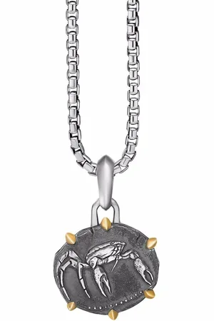David Yurman 18kt yellow gold and sterling Cancer amulet (33mm)