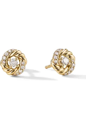 David Yurman 18kt yellow Petite Infinity diamond stud earrings (7.8mm)