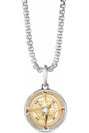 David Yurman 18kt yellow gold and sterling Maritime Compass diamond amulet (29.5mm)