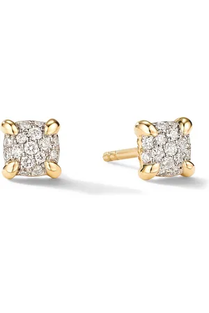 David Yurman 18kt yellow gold petite Chatelaine diamond stud earrings (5mm)