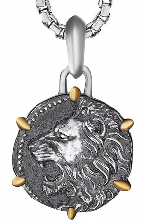David Yurman 18kt yellow gold and sterling Leo amulet (33mm)