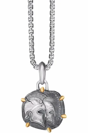 David Yurman 18kt yellow gold and sterling Gemini amulet (33mm)
