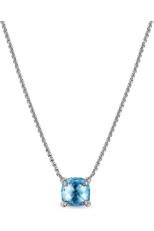 David Yurman Sterling silver Petite Chatelaine topaz and diamond necklace