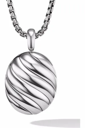 David Yurman Sterling Sculpted Cable locket (37mm)