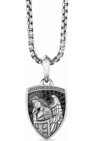 David Yurman Sterling St. Michael diamond amulet (26mm)