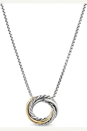David Yurman 18kt yellow gold and sterling Crossover necklace