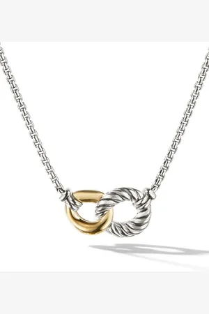 David Yurman 18kt yellow gold and sterling Belmont Curb Link necklace (20mm)