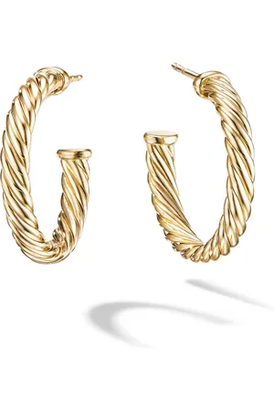 David Yurman 18kt yellow Cablespira hoop earrings (3/4in)
