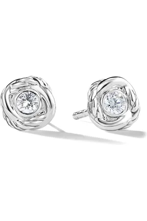 David Yurman 18kt white gold Infinity diamond stud earrings (6.8mm)