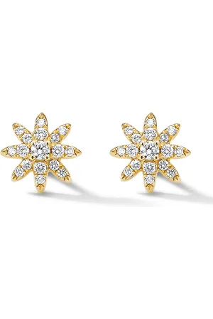 David Yurman 18kt yellow Petite Starburst diamond stud earrings (7.5mm)