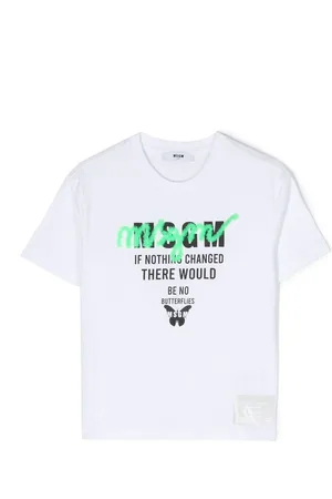 Msgm Logo-print cotton T-shirt