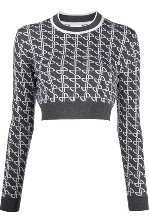 Patou Jacquard merino cropped jumper