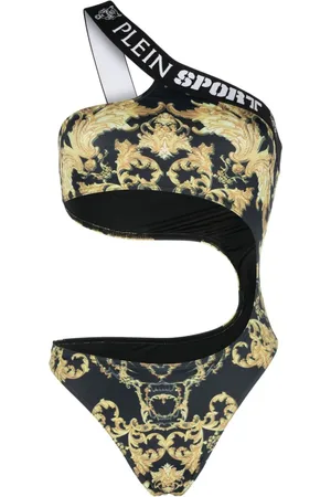 Philipp Plein Baroque-print cut-out swimsuit