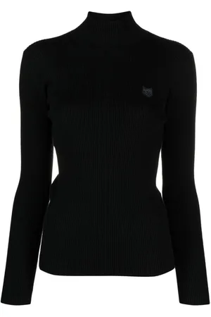 Maison Kitsuné Logo-embroidered roll-neck jumper