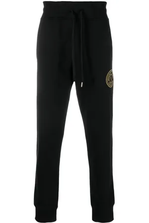 VERSACE Logo-embroidered cotton track trousers