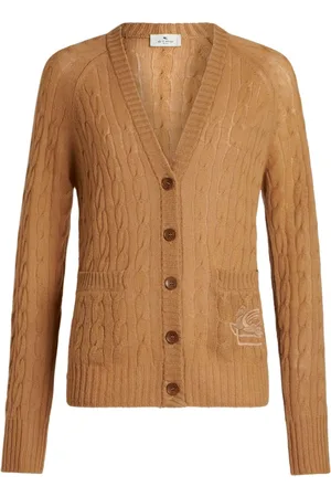 Etro Pegaso-motif cable-knit cardigan