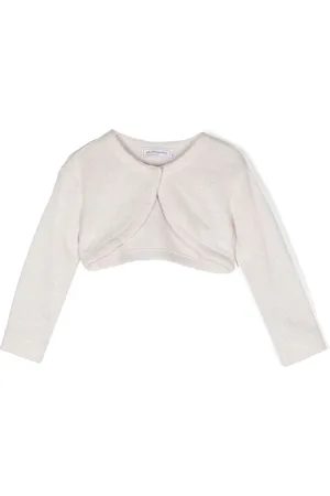 MONNALISA Intarsia-knit cropped cardigan